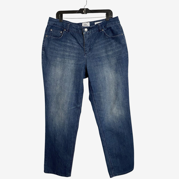 JMS Just My Size Classic Fit Denim Jeans Womens 16w Darker Stretch Straight Leg - Picture 1 of 10